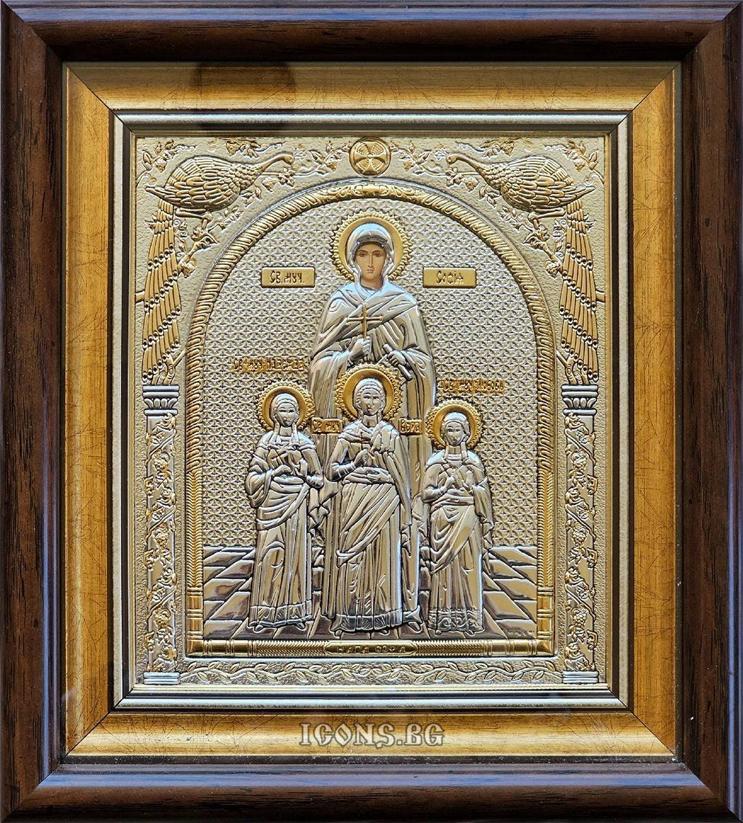 Сребърна икона на Света София, Вяра Надежда и Любов