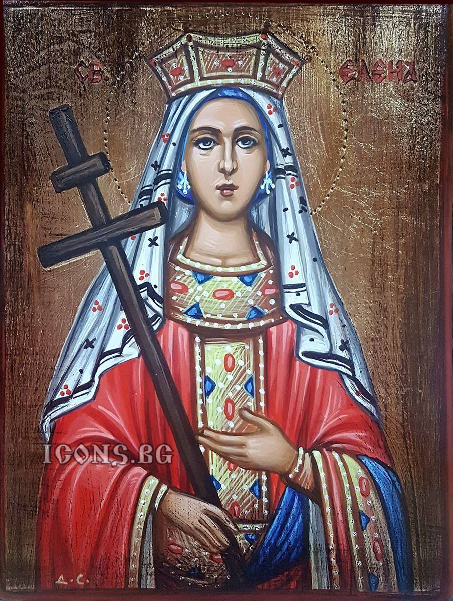 Ръчно рисувана икона на Света Равноапостолна Елена
